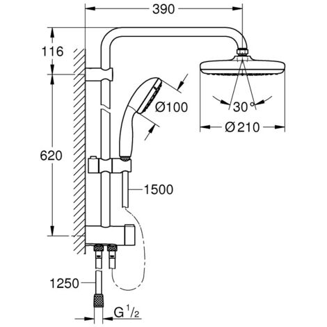 Grohe Colonne de douche New Tempesta System 210 26381001