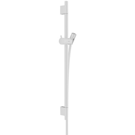 Unica Barre de douche S Puro 65 cm avec flexible de douche, Blanc mat (28632700) (1/3)