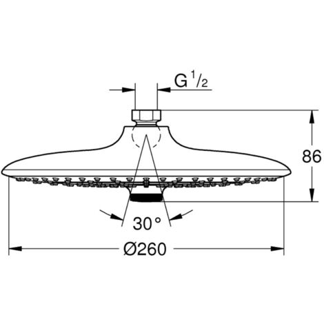Grohe Vitalio Joy 260 Douche de tête avec rotule réglable, Chrome (26462000)