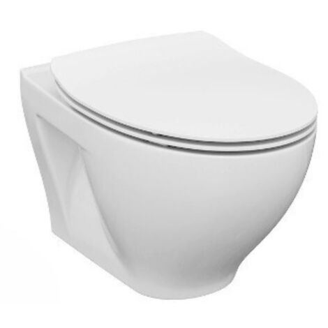 Villeroy & Boch Pack WC bâti-support Villeroy & Boch + WC Cersanit Dormo sans bride + Abattant softclose + Plaque blanche (ViConnectDormo-2)