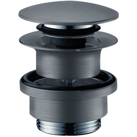 Bonde Push-open pour mitigeurs lavabo et bidet, finition Finishplus, Noir chromé (50100340) (1/4)
