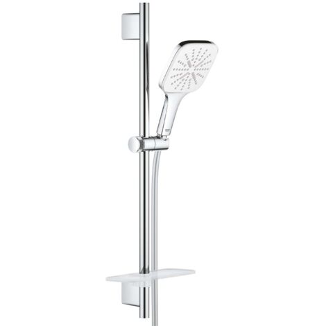 Grohe – Ensemble de douche 3 jets avec barre 600mm – Douchette Vitalio SmartActive 130 Cube – Finition chromée durable – Système anti-calcaire SpeedClean (1/9)
