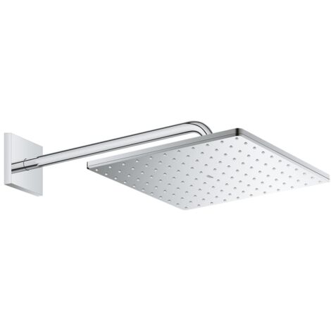 Grohe – Douche de tête 310 Mono Cube 9,5 l/min – 1 jet – Bras de douche 422 mm – Surface StarLight chromée – Technologie EcoJoy