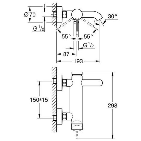 GROHE Barre de douche Euphoria 90 cm (27500000) au meilleur prix sur