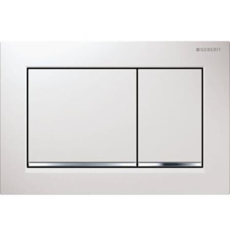 Plaque de commande WC Omega 30 – Double touche synthétique bicolore – ABS blanc brillant – Compatible réservoir Geberit Omega (1/10)