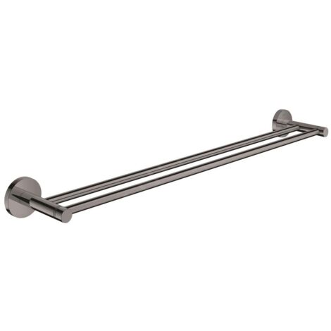Grohe Essentials Double barre porte-serviettes en métal avec fixations cachées, Hard Graphite (40802A01)