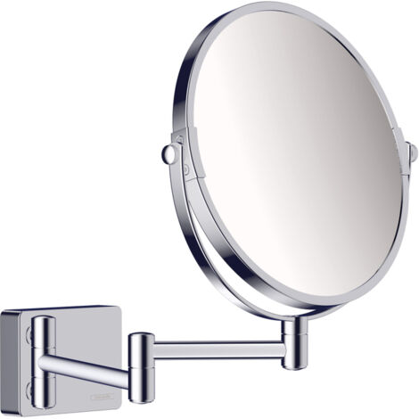 Hansgrohe – Miroir de rasage grossissant avec surface chromée facile à nettoyer – Fixation vissée 48mm – 41791000 (1/5)