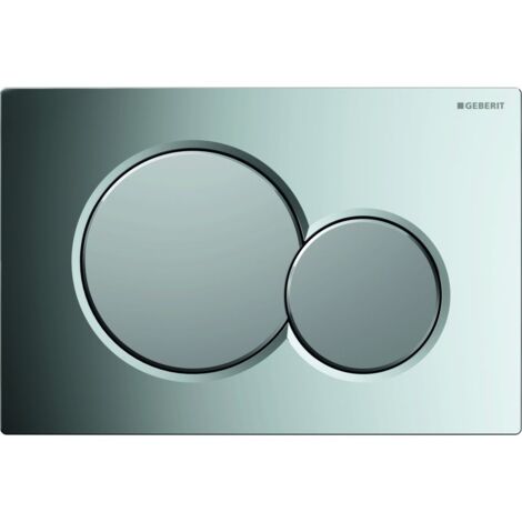 Geberit – Plaque de commande WC 3/6L – Déclenchement frontal – Tiges à isolation phonique – Finition chromée brillant et mat