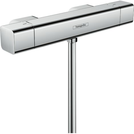 Hansgrohe – Mitigeur thermostatique de douche 15773000 – Finition chrome – CoolContact pour sécurité – EcoStop 9 l/min – Entraxe 150 mm