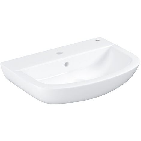 Grohe – Lavabo suspendu 55 cm en porcelaine vitrifiée blanc alpin – 1 trou central – Trop-plein – 39440000