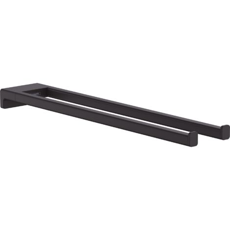 Hansgrohe AddStoris - Porte-serviettes double, longueur 45 cm, noir mat 41770670