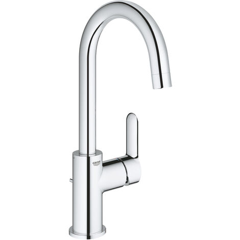 Grohe – Mitigeur monocommande 1/2' lavabo taille L – Levier métallique – Bec tube pivotant – Économie d'eau 5,7l/min – Montage rapide (1/2)