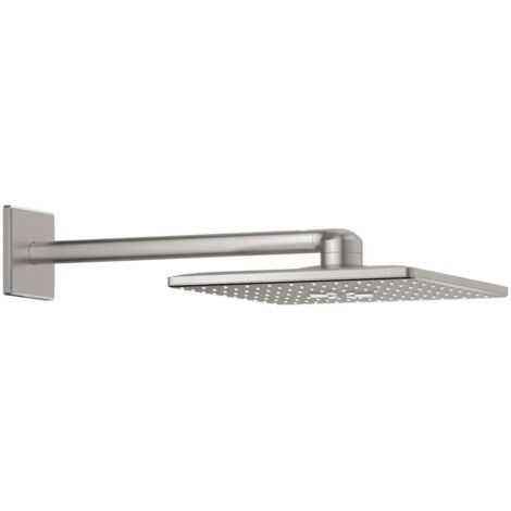 Douche de tête carrée 310mm avec bras 430mm – 2 jets GROHE PureRain et ActiveRain – Acier inoxydable – 26479DC0
