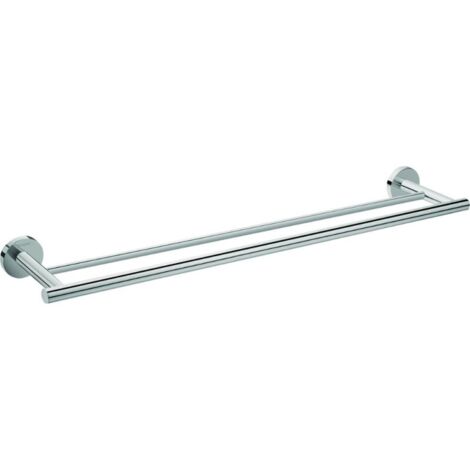 Hansgrohe – Porte-serviette double mural en laiton chromé – Longueur 644 mm – Fixation invisible – Distance de perçage 600 mm – Matériel de fixation métal (1/5)