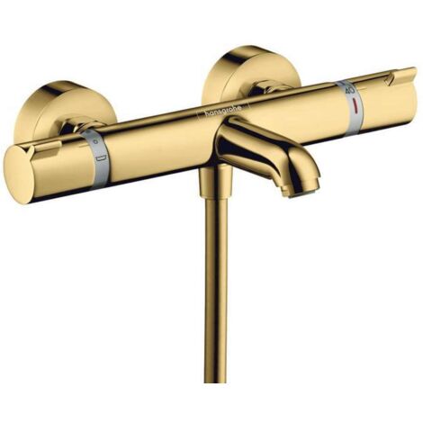 Hansgrohe – Mitigeur thermostatique de baignoire finition métal doré poli – Entraxe 150 mm – Débit 20 l/min – 13114990