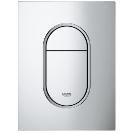 Grohe – Plaque de commande WC Arena Cosmopolitan S 37624000 – Chromé – Laiton – Double touche interrompable – Installation verticale