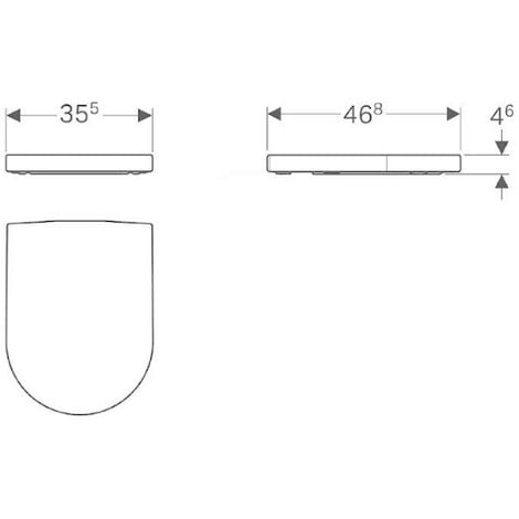 Geberit iCon Abattant softclose pour cuvette suspendue en duroplast, Blanc (500.670.01.1)