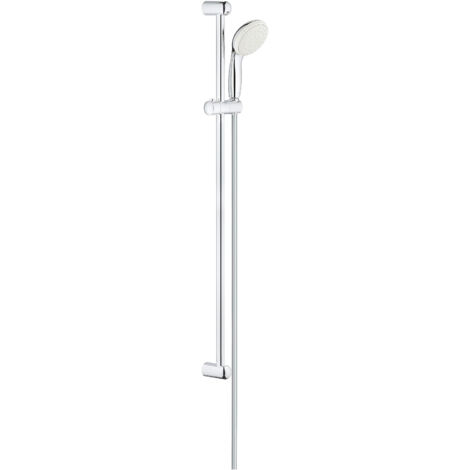 Grohe – Ensemble de douche Tempesta 100 1 jet – Barre de douche 900 mm – Chrome éclatant – Débit limité 8 l/min – Technologie SpeedClean