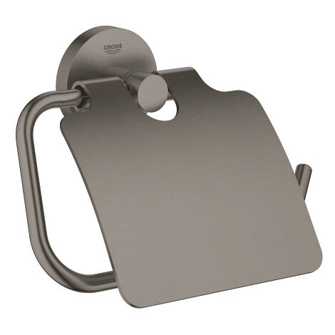 Grohe – Porte-papier toilette en métal graphite dur brossé – Fixation dissimulée – Charge max. 5 kg – 40367AL1