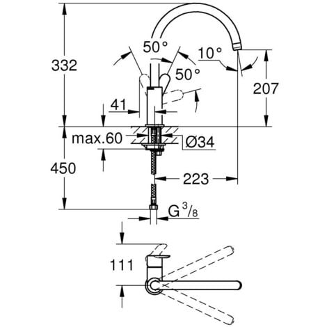 Grohe Mitigeur monocommande évier (MitigeurC5)