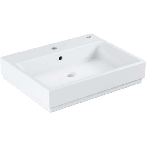 Grohe – Lavabo céramique 600x490 mm 3947300H – Rectangulaire blanc alpin – Trop-plein – Technologie PureGuard antibactérienne