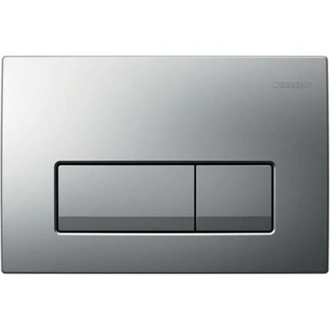 Geberit – Plaque de déclenchement WC Delta50 – 2 volumes de chasse d’eau – Commande façade avant – Matériau plastique – Finition chrome mat