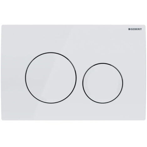 Plaque de déclenchement WC double touche – Finition blanche alpine – Compatible réservoirs Geberit Delta – Dimensions 246x164x23mm - Delta20