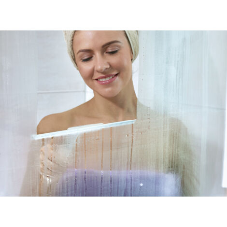 Raclette Douche 25 Cm - Poignée Bois Et Acier Inox - Silicone - Pour Vitre De Douche, Miroir, Fenêtre Et Voiture
