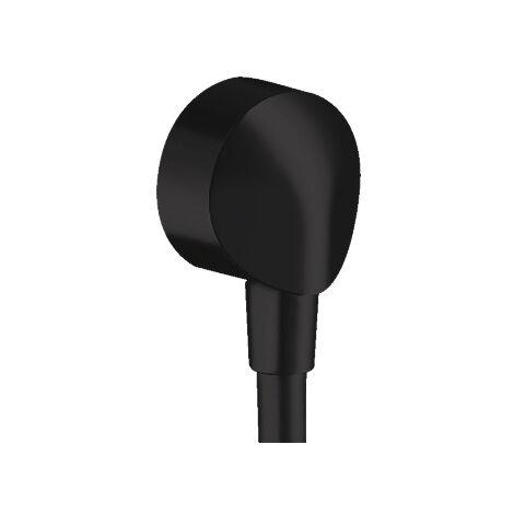 Hansgrohe – Raccord de flexible E sans soupape de retenue noir mat – Filetage G ½ – Matériau synthétique – Angle de raccordement métal – 27454670 (1/9)