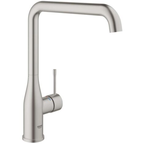 Grohe – Mitigeur monocommande évier avec bec haut pivotant – Finition inox Supersteel – Cartouche céramique 28 mm – Zone de rotation 360° – 30269DC0 (1/10)