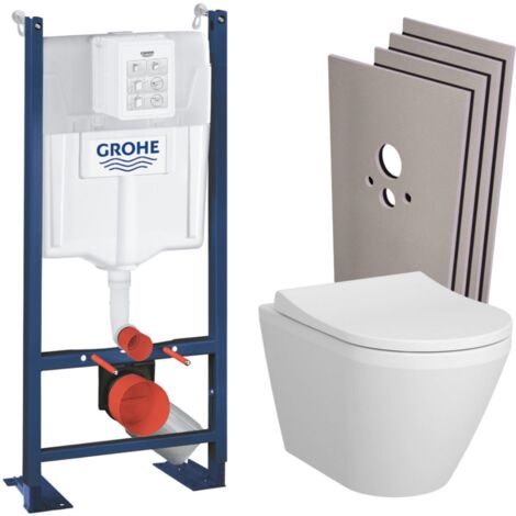 Grohe Pack WC Bâti Autoportant Rapid SL + WC sans bride Integra avec fixations invisibles + Abattant softclose + Set habillage (1/5)