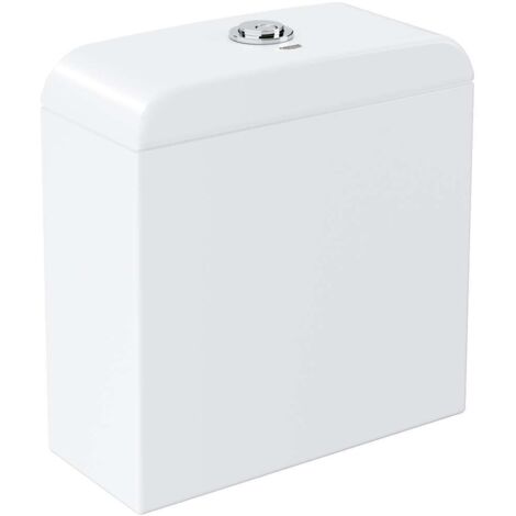 Réservoir de chasse d'eau céramique 39x17 cm – Alimentation par le bas – Double chasse – Compatible avec GROHE Rapid SL