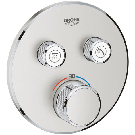 Grohtherm SmartControl Thermostatique pour installation encastrée 2 sorties, Supersteel (29119DC0) (1/5)