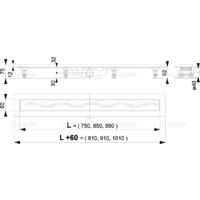 Alca Caniveau de douche universel avec grille perforée 75 x 14,5 x 8 cm (CPZ8-750M)