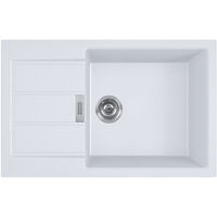 Franke – Évier à encastrer 1 bac XL Tectonite blanc – Dimensions 780x500mm – Trop plein inclus – Réversible – Pour cuisine professionnelle