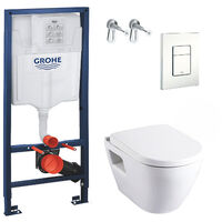 Grohe Pack WC Bâti support Rapid SL + Cuvette Serel SM10 +