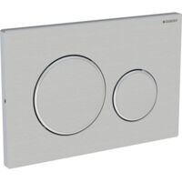 Geberit – Plaque de commande WC Sigma 20 – Acier inoxydable brossé/poli – Double touche 3/6L – Dimensions 246x164 mm
