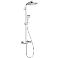 Hansgrohe – Set de douche thermostatique Crometta S 240 – Douche de tête 240mm – Jet Rain – Thermostat Ecostat 1001 CL – 27267000