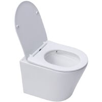 Geberit Pack WC bâti-support UP720 extra-plat + WC Infinitio sans bride fixations invisibles + Plaque blanche (SLIM-Infinitio-C)