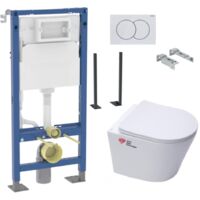 Pack WC autoportant – Bâti-support Geberit – WC suspendu sans bride Swiss Aqua Technologies – Abattant softclose – INFINITIOGEBX