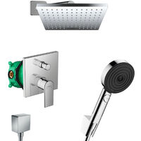 Hansgrohe – Colonne de douche encastrée avec douche de tête 230 mm – Douchette 3 jets Pulsify Select – Technologie EcoSmart – Installation murale
