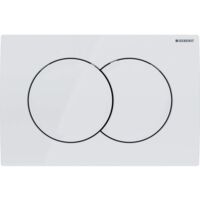 Geberit – Plaque de commande WC Delta01 – Double touche – Blanc alpin – ABS – Largeur 16.4cm – Hauteur 2.3cm – Finition mat