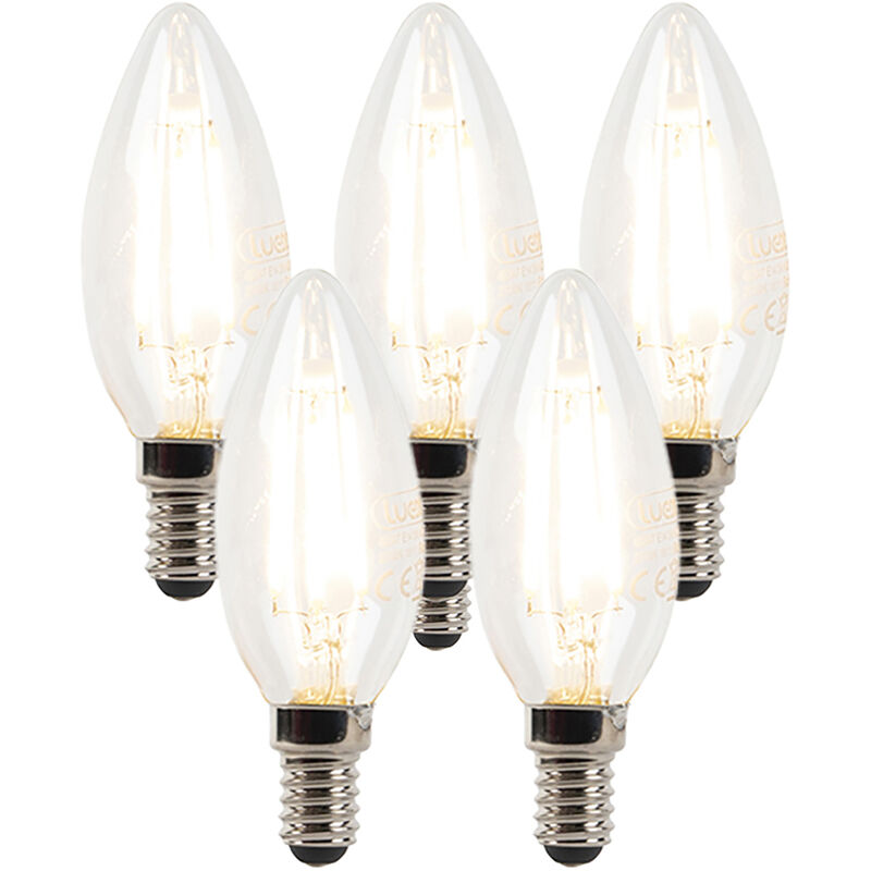 Set di 3 lampadine LED E14 a candela satinate 1W 2200K