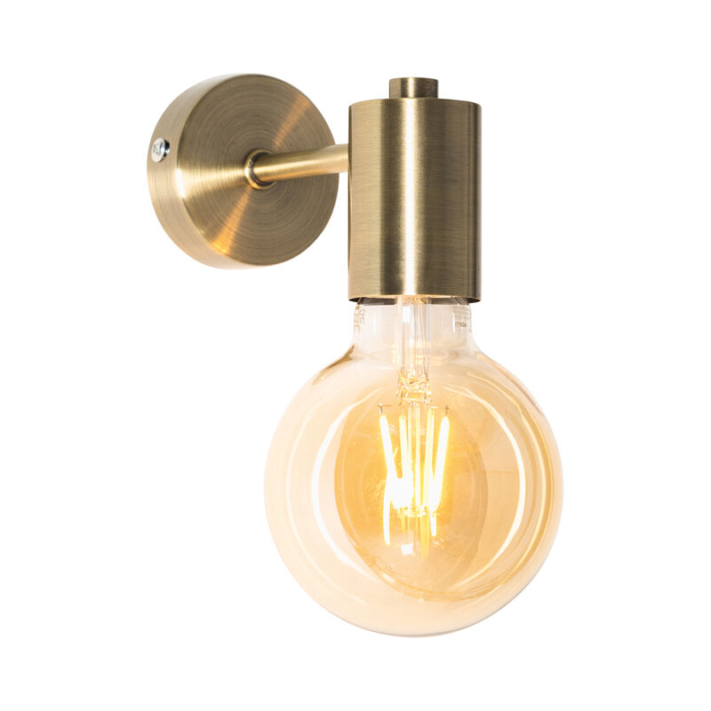 QAZQA Applique con paralume brescia combi shade - Classico - Velluto,Tessuto,Acciaio - Verde/Oro