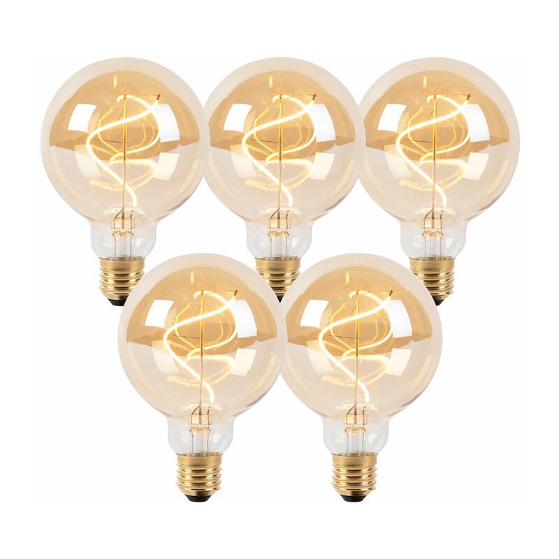 LAMPADINA LED A FILAMENTO GLOBO CARBONIO VINTAGE DECORATIVA E27 5W G95