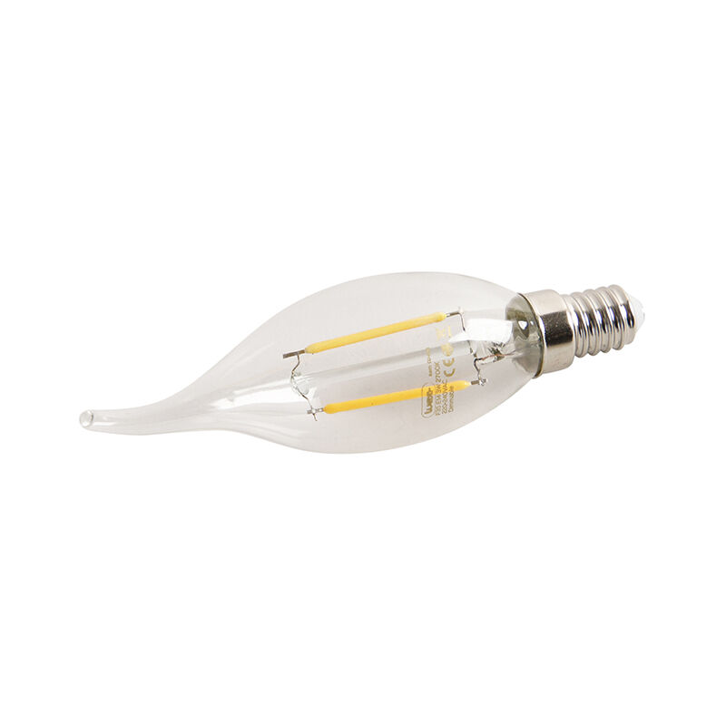 Lampadina filamento LED dimmerabile E14 punta candela opale 3W 250 lm 2350K