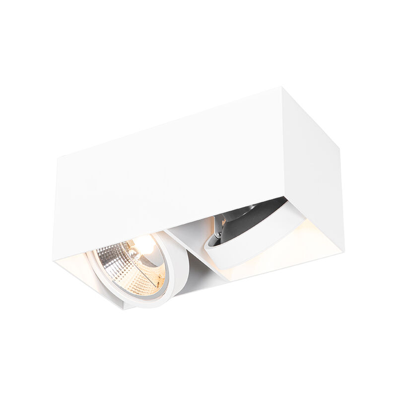 QAZQA Faretto box - Design - Alluminio - Bianco - Allungato Max. 2 x Watt