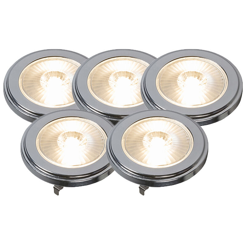 LUEDD Set di 5 lampadine LED AR111 dimmerabili G53 9W 650LM 3000K