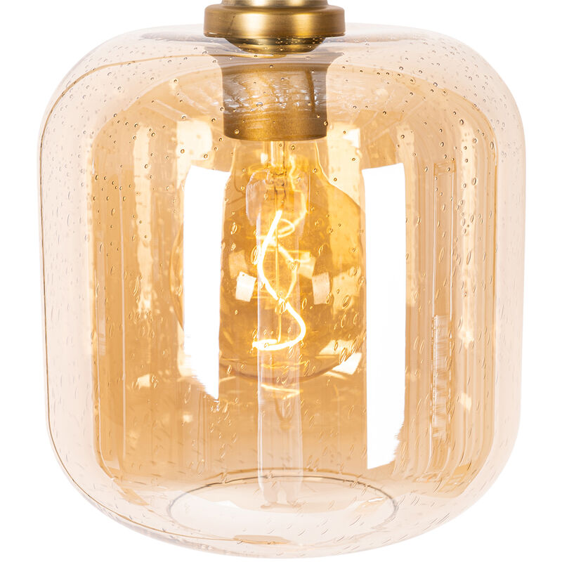 QAZQA Mesh Lampada Da Terra Moderna – 3 Luci, Design Nero, Altezza 150 Cm – Per Soggiorno E Camera