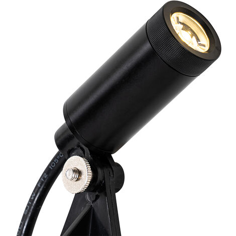 QAZQA Palo da giardino charlois - Moderno - Alluminio,Vetro - Nero - Oblungo E27 Max. 1 x 8.5 Watt